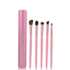 Image of New Women'S Fashion Brushes 5Pc Wooden Handle Eye Shadow Eyebrow Lips Brush Easy To Carry Beauty Makeup Too#l