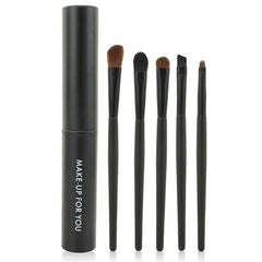 New Women'S Fashion Brushes 5Pc Wooden Handle Eye Shadow Eyebrow Lips Brush Easy To Carry Beauty Makeup Too#l